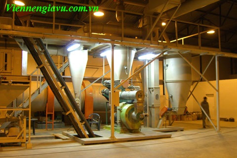 dây chuyền sản xuất viên nén gỗ gia vũ